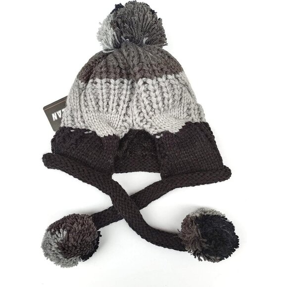 Women Grey Black Winter Peruvian Cover Ears Beanie Hat Ear Flaps Sherpa Snow main image 7